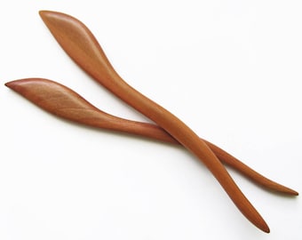 Houten Hair Sticks Paar, haar stick hout, hairstick, haar stick blad, haar pin hout, haar stick, haar pin, hout, hairstick paar, haarschmuck