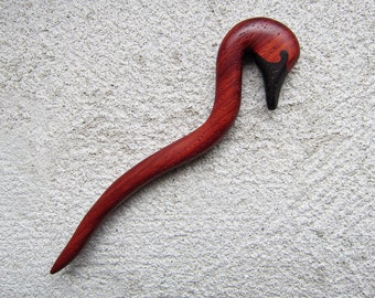 Wooden Hair Stick, Padauk hair stick,hair stick wood, hairstick,padauk,hair stick swan, hair stick, hair pin, wooden pin, haarschmuck, swan