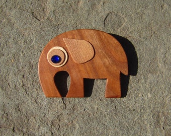 Wooden brooch, elephant brooch, brooch, cherry wood, lucky brooch, brooches, gift