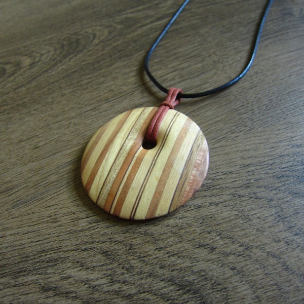 Wooden necklace, cherry wood necklace, cherry wood pendant, necklace wood, ash wood necklace