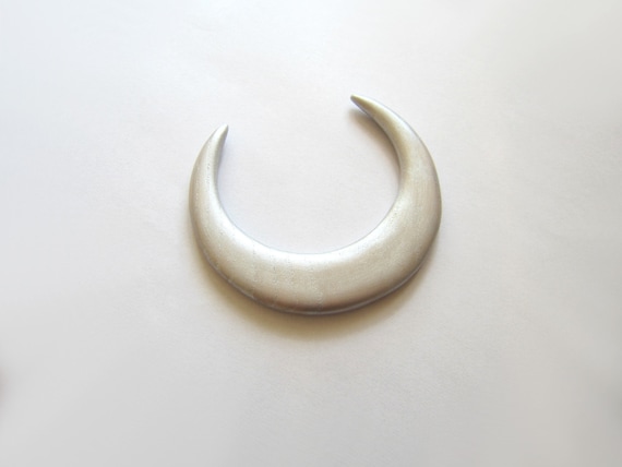 Silver Wooden Hair Moon, Moon, Fork, Bun Holder, Hair Moon