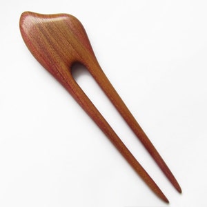 Wooden Hair Fork, hairfork, wood, hair stick wood, 3 prong, hair pin, plum wood, haarforke image 3