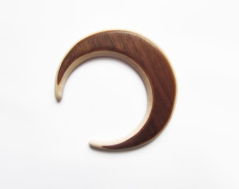 9 cm Wooden moon  hair, moon, fork, bun holder, crescent moon