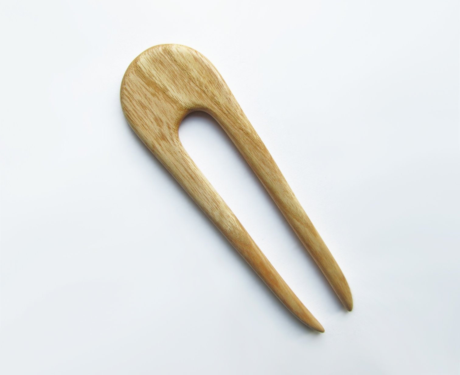 Etsy - Forevahairforks Brown Wooden Hair Fork, Hairfork, Wood, Hair Stick, Ash Bright Pin, Haarforke, Haarnadel, Peigne Cheveux