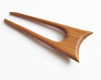 Horquilla de pelo de madera, horquilla, madera, palo para el cabello, dos puntas, madera de cerezo, palo para el cabello