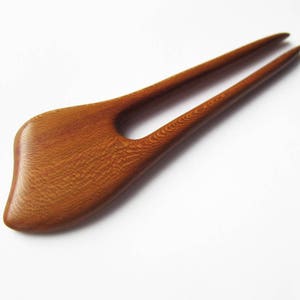 Wooden Hair Fork, hairfork, wood, hair stick wood, 3 prong, hair pin, plum wood, haarforke image 2