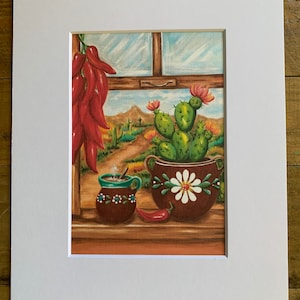 Chile Ristra Art Print (Matted)