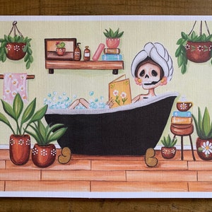 Bath and a good book 7X10” art print