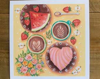 Brunch Date 8X8” Art Print