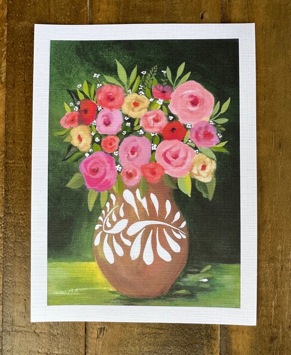 Flower Vase Green Collection Print