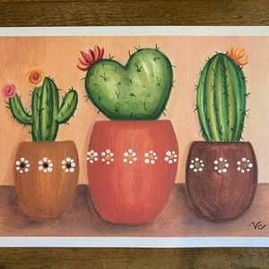Potted Cactus Art Print - Etsy