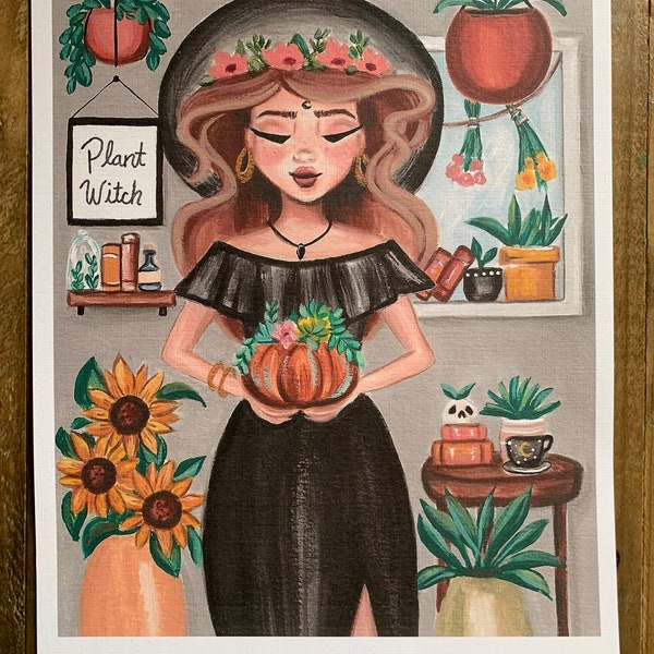 Plant Witch Art Print 8”X10”