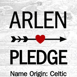 Arlen Name Meaning, Digital Download, Image Cut File, for iron-ons, mugs, prints, etc. SVG, PNG, dxf, eps, for Cricut & Silhouette