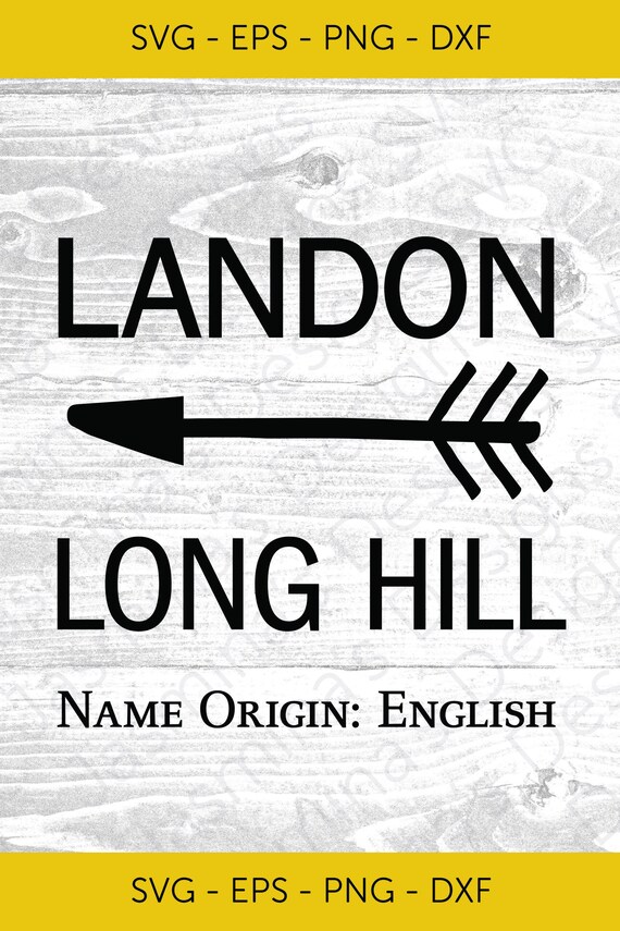 Landon Name Meaning Digital Download Image Cut File for Etsy