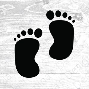 Baby Fuß Drucke, digitaler Download, Bild geschnitten Datei, für Bügelbilder, Tassen, Drucke, etc. SVG, PNG, dxf, eps, für Cricut & Silhouette