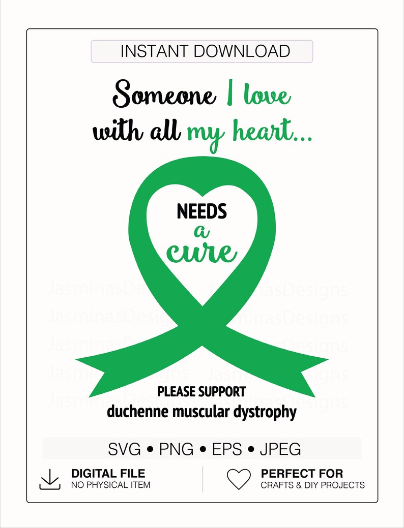 Duchenne Muscular Dystrophy Awareness Green Ribbon SVG PNG (digital ...