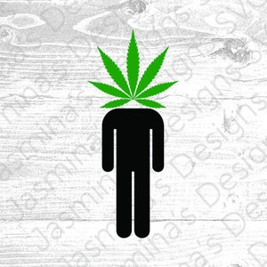 Pothead-man, potkop, gesneden afbeeldingsbestand, 420, grappig, SVG, PNG, eps, voor Cricut & Silhouette Perfect voor t-shirts, hoeden, mokken, prenten, stickers