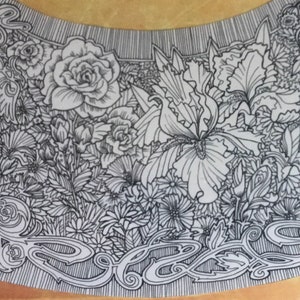 Lampshade for Wine Glass Colour Your Own Art Nouveau flower garden