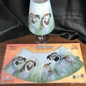Lampshade for Wine Glass Quail in Grass  Design