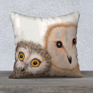 Mom and Baby Owl Pillow Cover