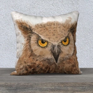 Owl Pillow Cover in velveteen or canvas