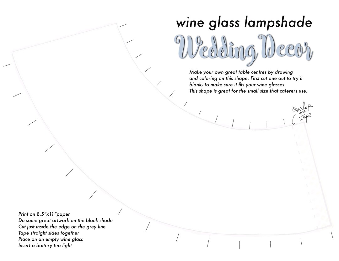 Design Your Own WEDDING Wine Glass Lampshades Then Print Yourself - Etsy