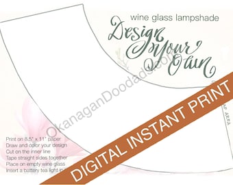 DIY Print and Design your own wine glass lampshades for wedding (printable)