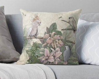 Tropical Birds Pillow cover