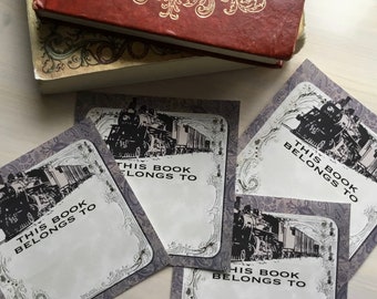 Train Bookplates, digital download, DIY