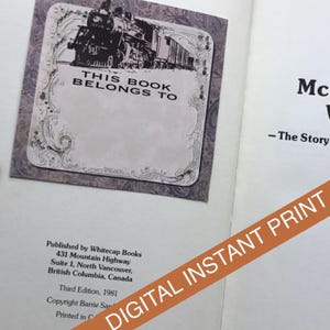 Train Bookplates, digital download, DIY, Print your own