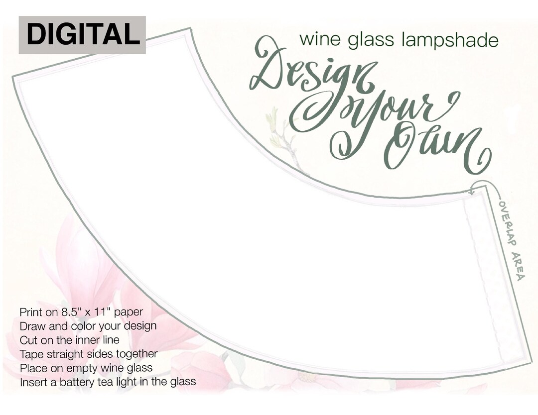 Print and Design Your Own Wine Glass Lampshades for Wedding Or… - Etsy