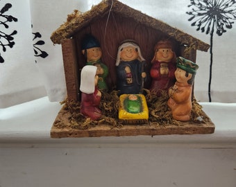 Child's nativity set...vintage...Holy Family...3 kings