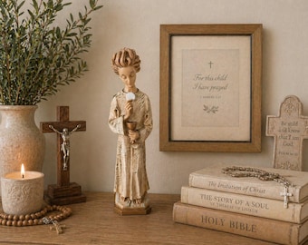 Estatua del Ángel de Portugal de Fátima de 33 cm / Cáliz de la Eucaristía del Ángel de la Paz / Figura religiosa católica / Devocional de la aparición de Fátima