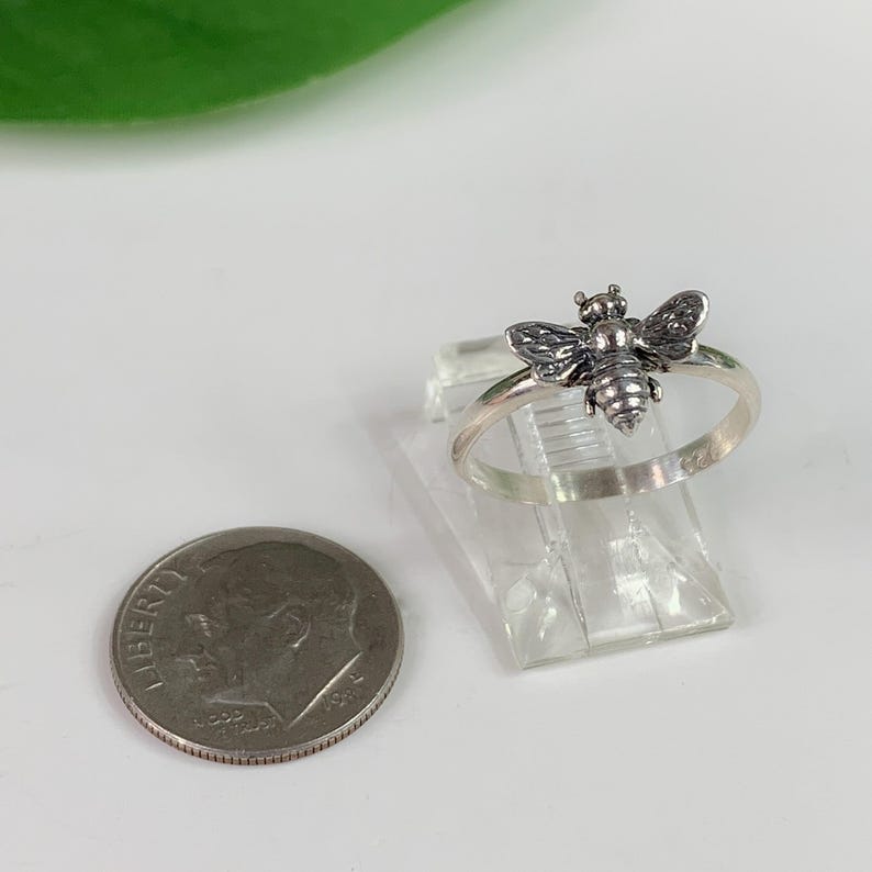 Sterling Silver Bee Ring – Dainty Band, Made in USA, 925 Jewelry image 5