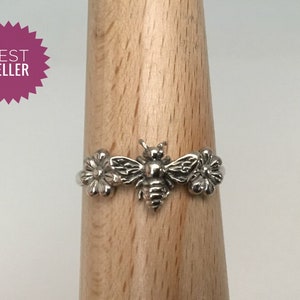 Honey Bee Ring, 925 Flower Bee Ring, Stacking Ring, Bee Lovers, Holiday Deals