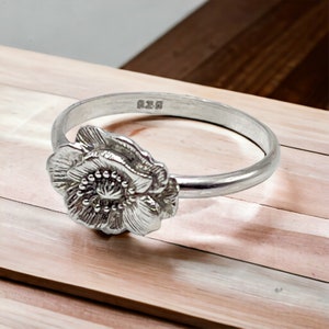 Flower Ring, Solid 925 Sterling Silver, Handmade to Order, Various Sizes