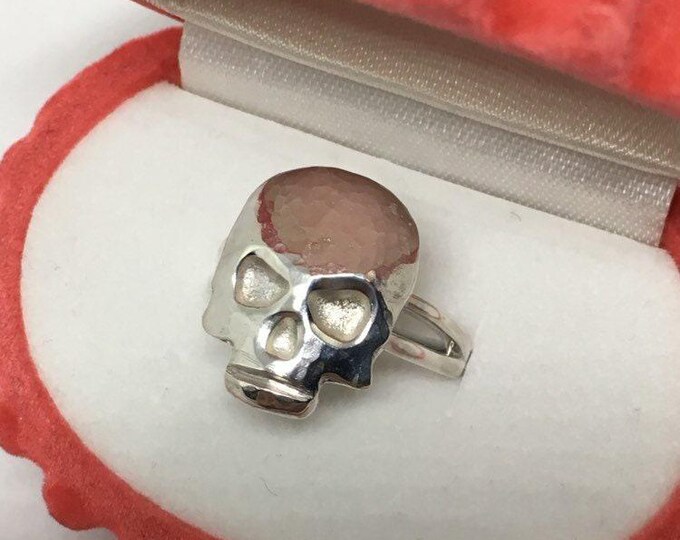 Sterling Silver Skull Ring, Goth, Boho, Hippie