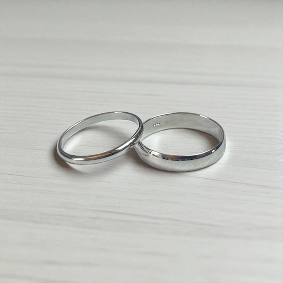 Handmade Sterling Silver Wedding Bands: Solid 925 Silver Rings, Free Engraving