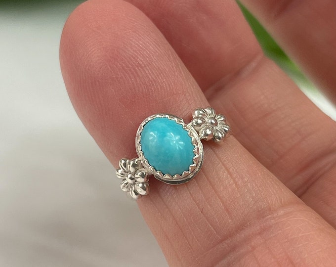 Handmade Turquoise Ring, Kingman Blue Turquoise, 925 Sterling Silver
