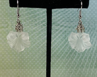 Handmade Vintage Lucite Bell Flower Earrings