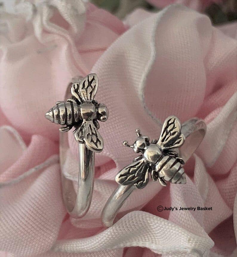 Sterling Silver Bee Ring – Dainty Band, Made in USA, 925 Jewelry image 8