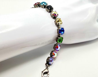 Handset Bracelet with European Crystals, Fourteen Different Colors, Super Sparkly