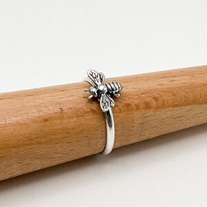 Sterling Silver Bee Ring – Dainty Band, Made in USA, 925 Jewelry image 7