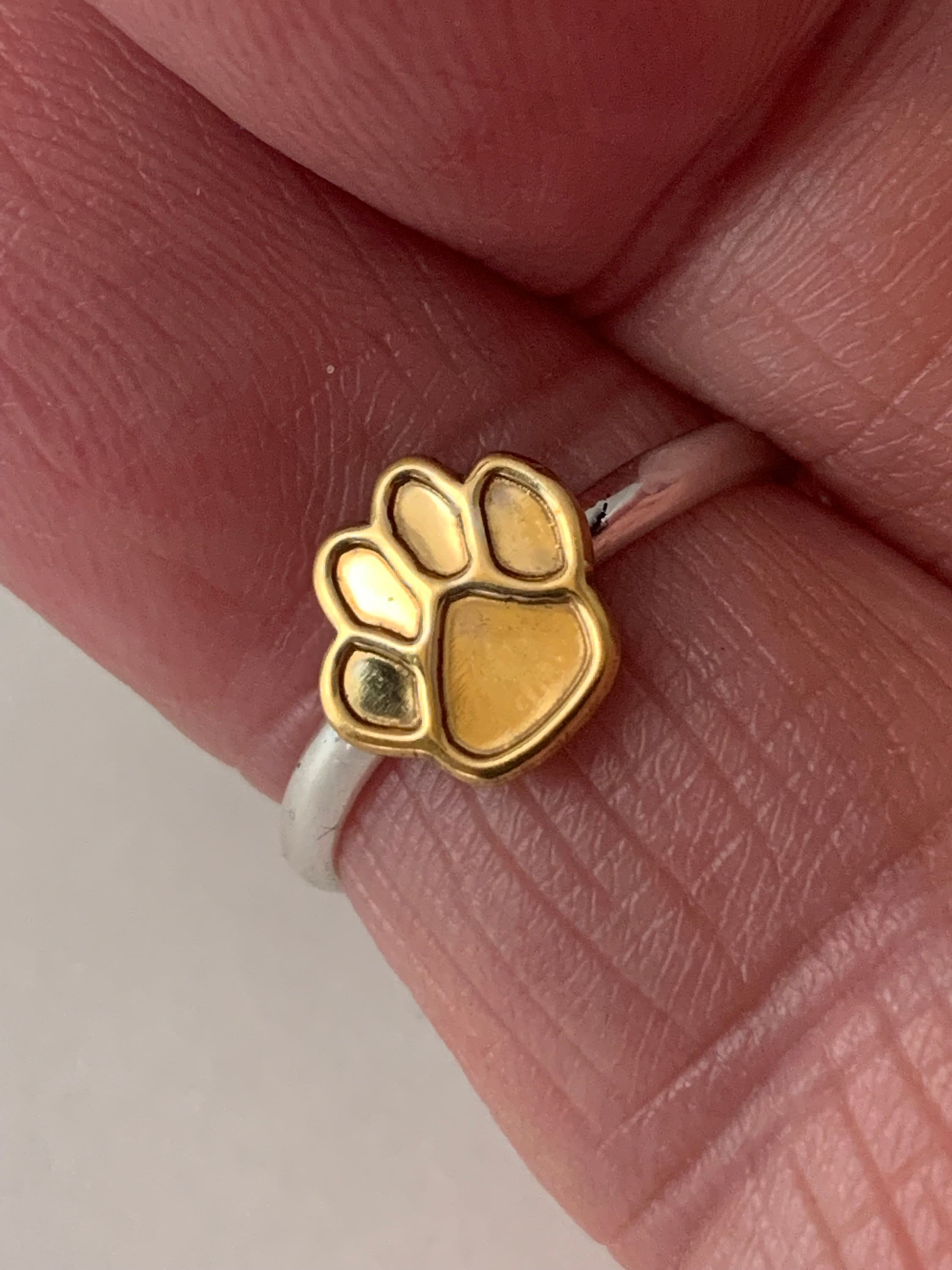 Pet Paw Print Ring, Gold Filled Dog Paw Ring, Gifts for Pet Lovers,  Stackable Ring, Adjustable Ring, Pet Jewelry, RG146 - BeadsCreation4u