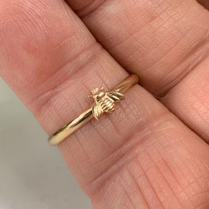 14kt Gold Filled Bee Ring, Various Sizes, Handmade, Honey Bee Lover image 2