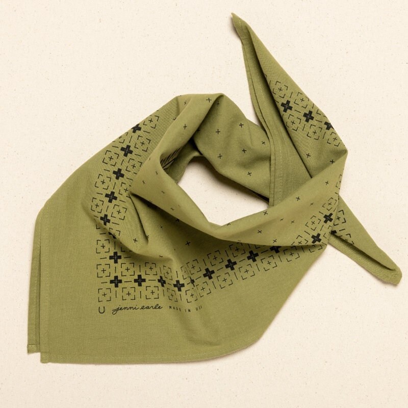 feel the fear 100% cotton bandana, hand dyed and printed