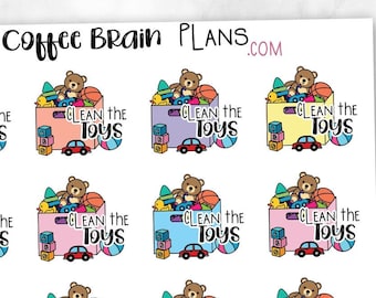 Clean the Toys Icon Script Planner Stickers
