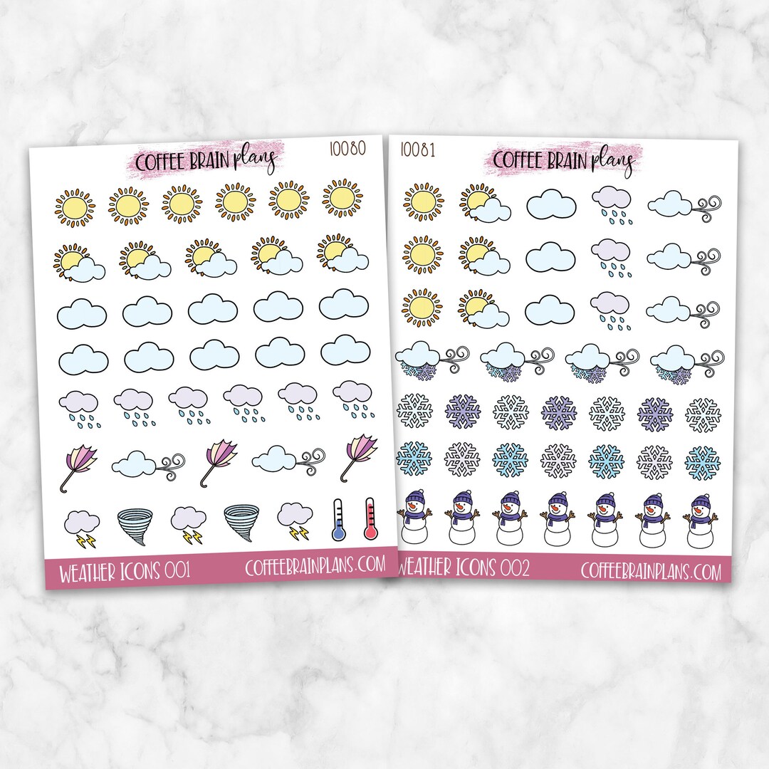 Weather Wizard Sticker Weather Icons Planner Stickers - Etsy