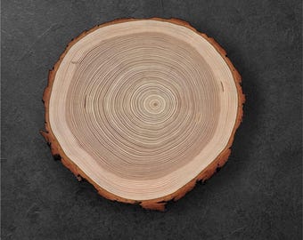 1 pieza de círculos de madera, rodajas de madera rústicas para manualidades, discos de madera de fresno.