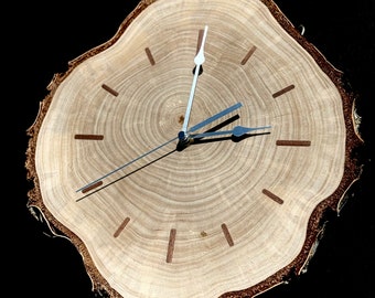 Relojes de pared de madera Relojes de madera Arte de pared de madera Decoración rústica del hogar Relojes de olmo Relojes de registro